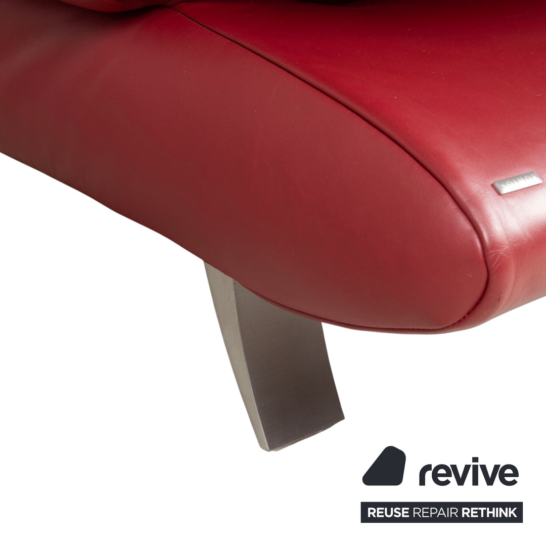 Koinor Rossini Leder Dreisitzer Rot Rubin Sofa Couch