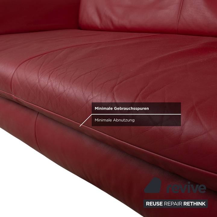 Koinor Rossini Leder Dreisitzer Rot Rubin Sofa Couch