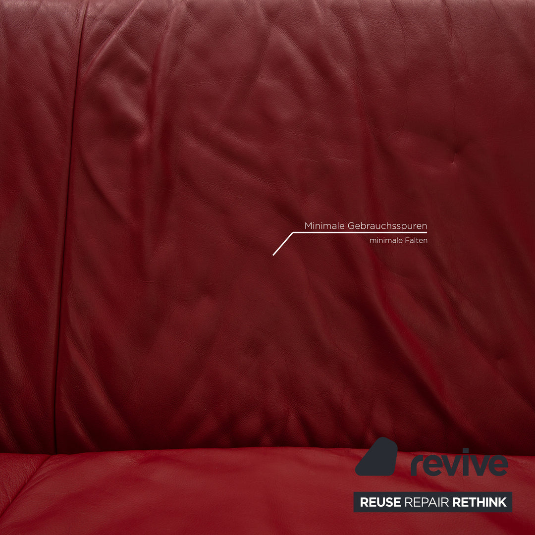 Koinor Rossini Leder Dreisitzer Rot Sofa Couch