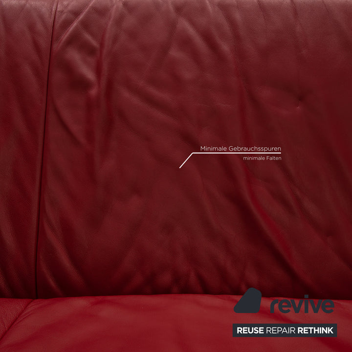 Koinor Rossini Leder Dreisitzer Rot Sofa Couch
