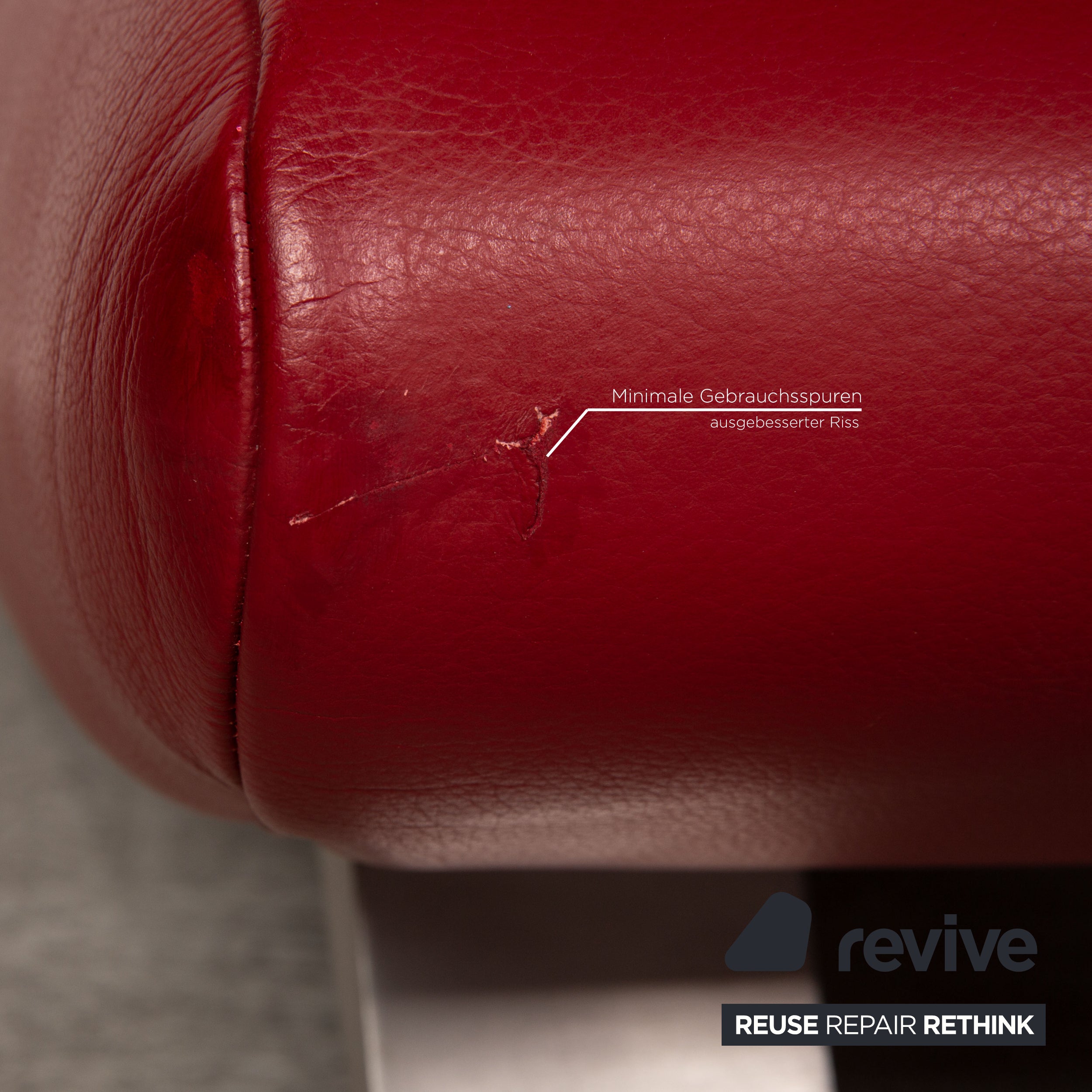 Koinor Rossini Canapé trois places en cuir rouge