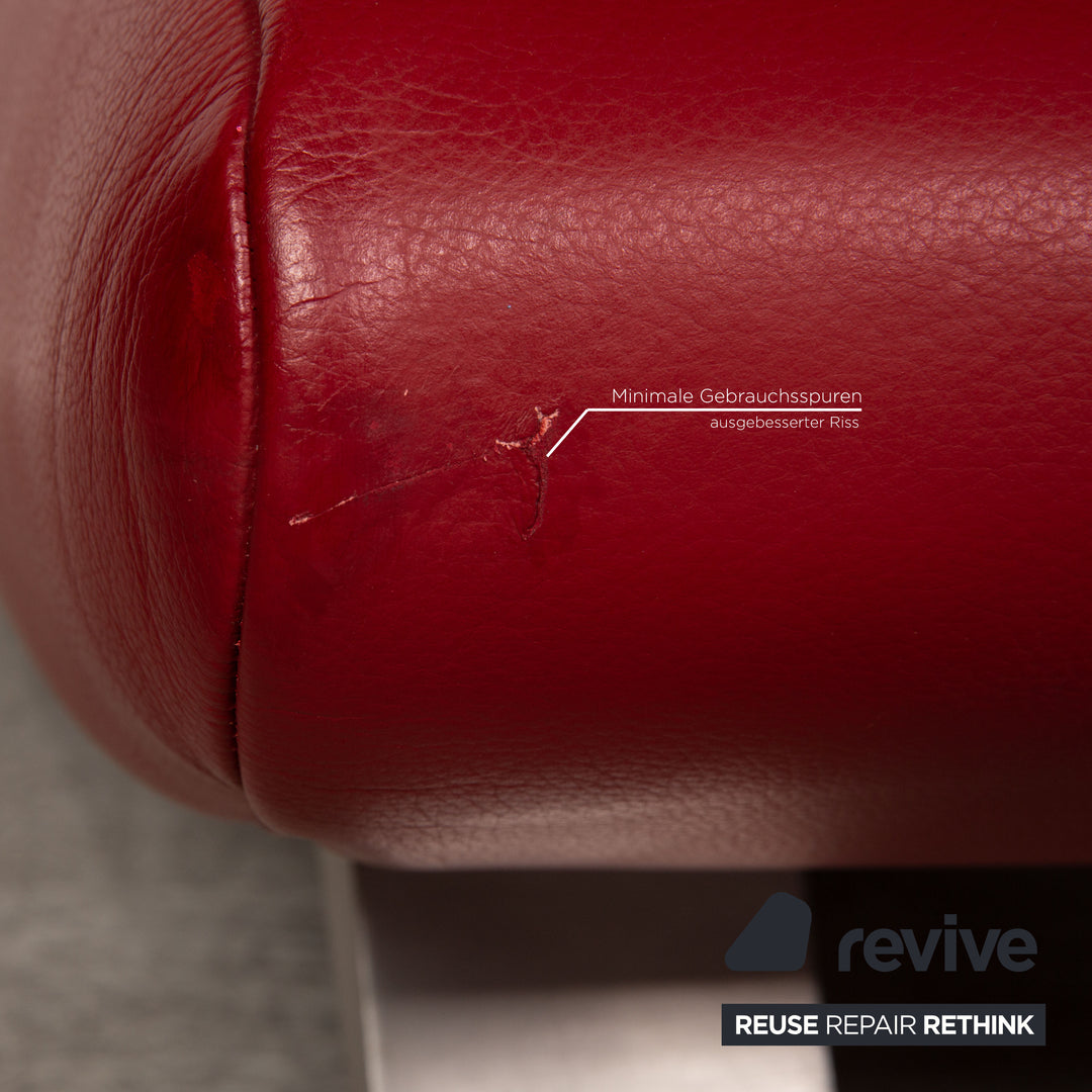Koinor Rossini Leder Dreisitzer Rot Sofa Couch