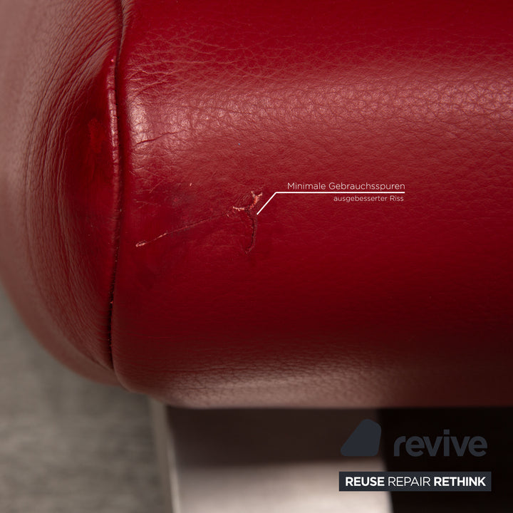 Koinor Rossini Leder Dreisitzer Rot Sofa Couch