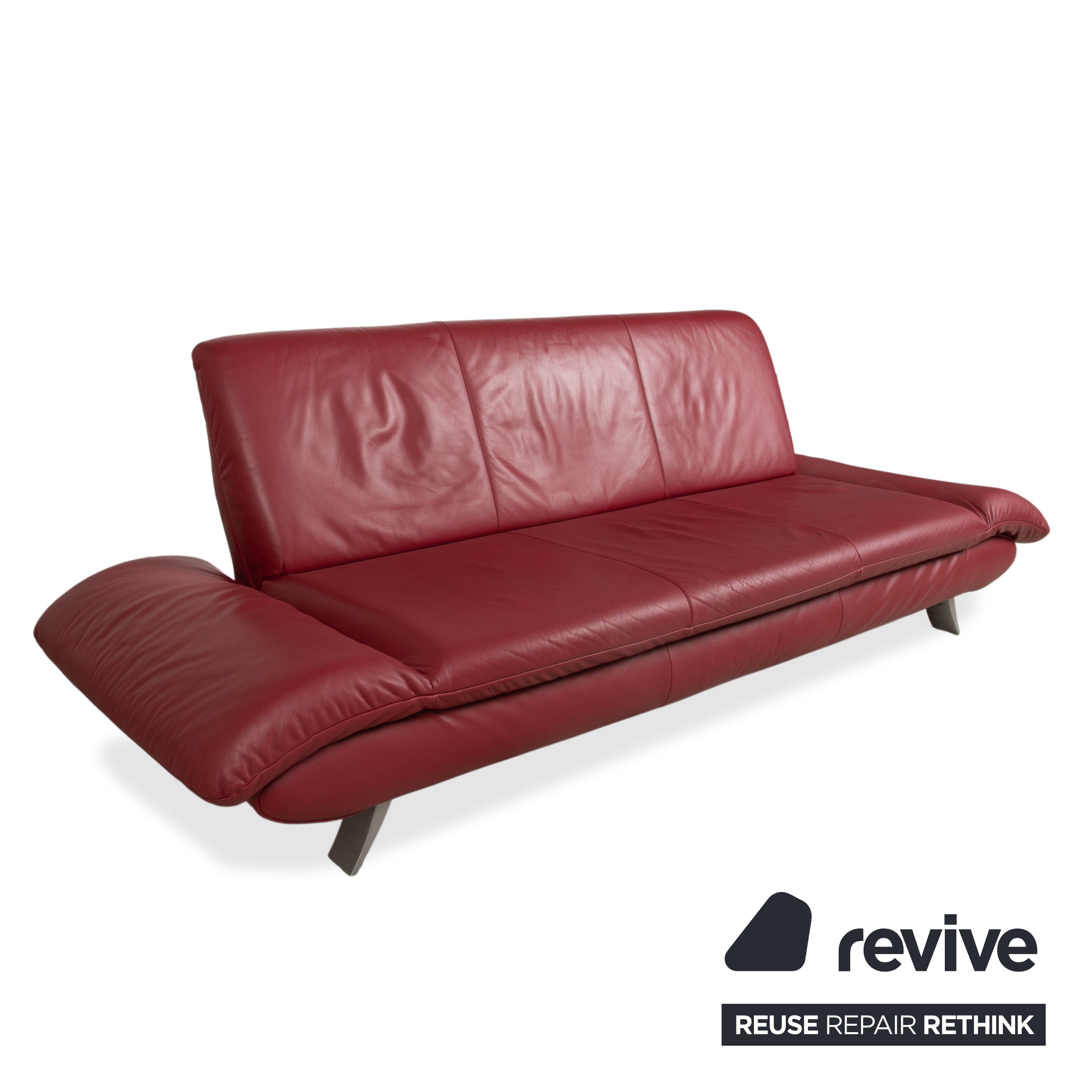 Koinor Rossini Leder Dreisitzer Rot Rubin Sofa Couch
