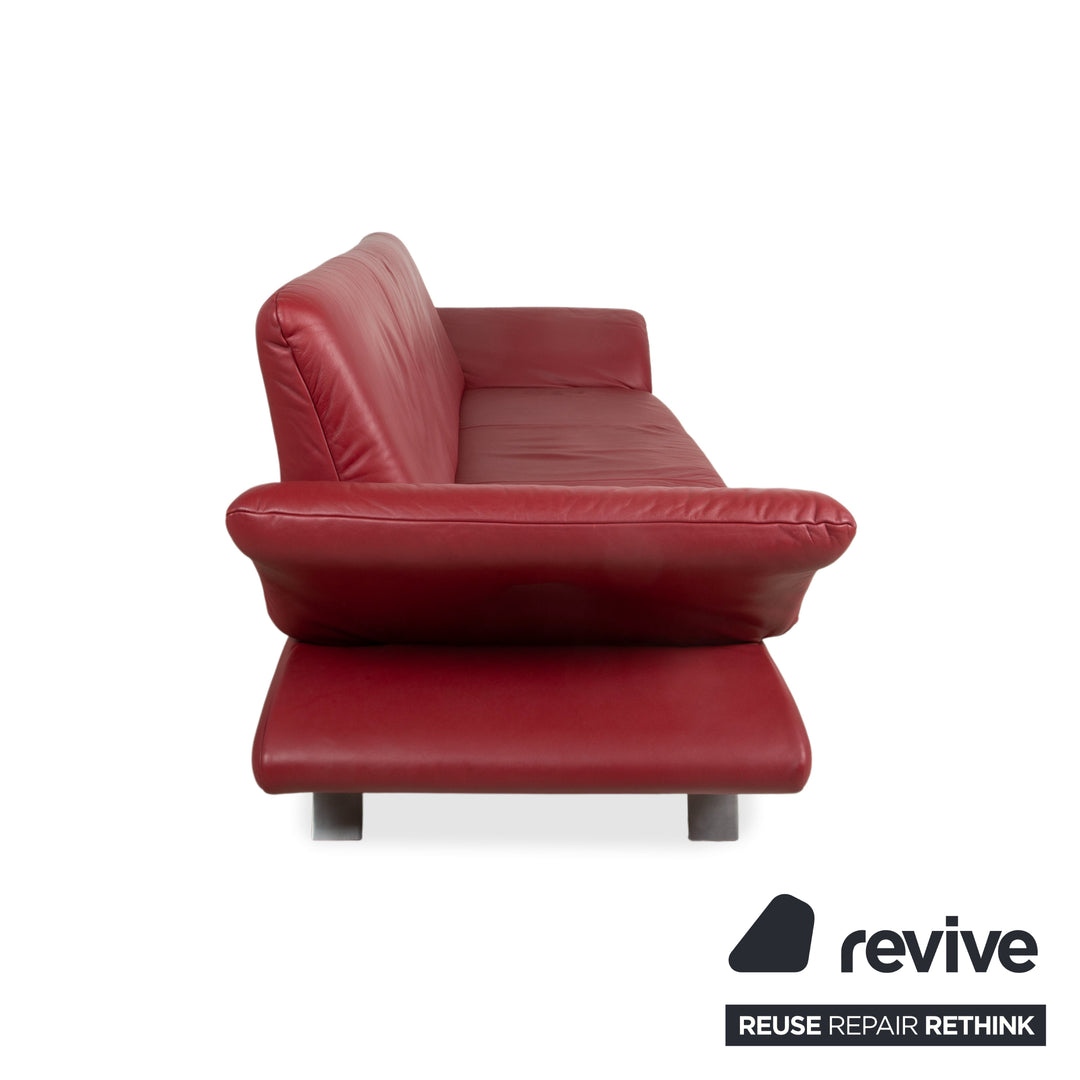 Koinor Rossini Leder Dreisitzer Rot Rubin Sofa Couch