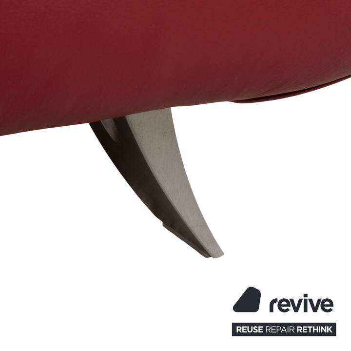 Koinor Rossini Leder Dreisitzer Rot Rubin Sofa Couch