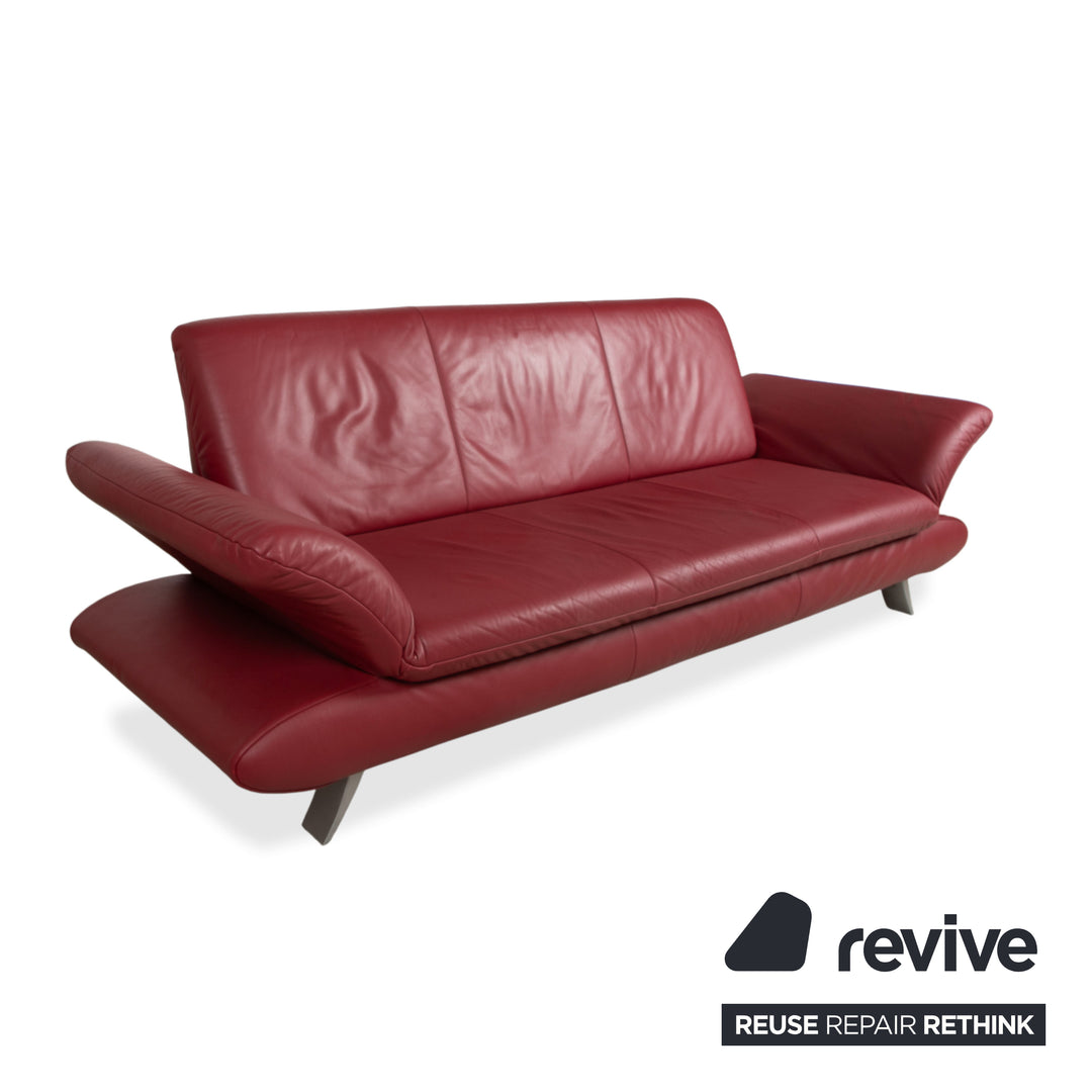 Koinor Rossini Leder Dreisitzer Rot Rubin Sofa Couch