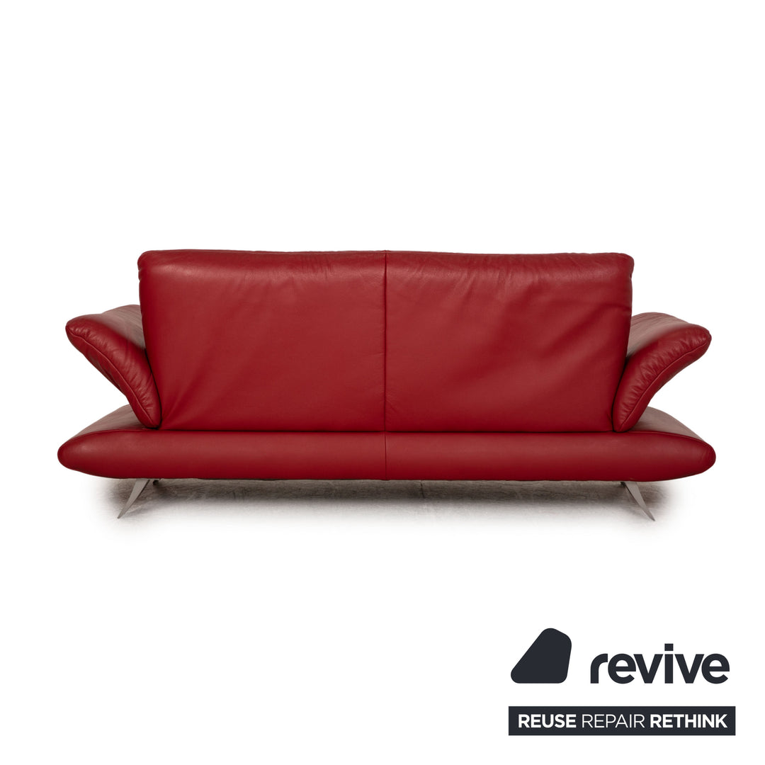 Koinor Rossini Leather Three Seater Red Sofa Couch