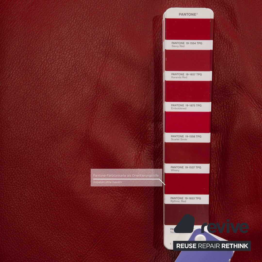 Koinor Rossini Leather Three Seater Red Sofa Couch