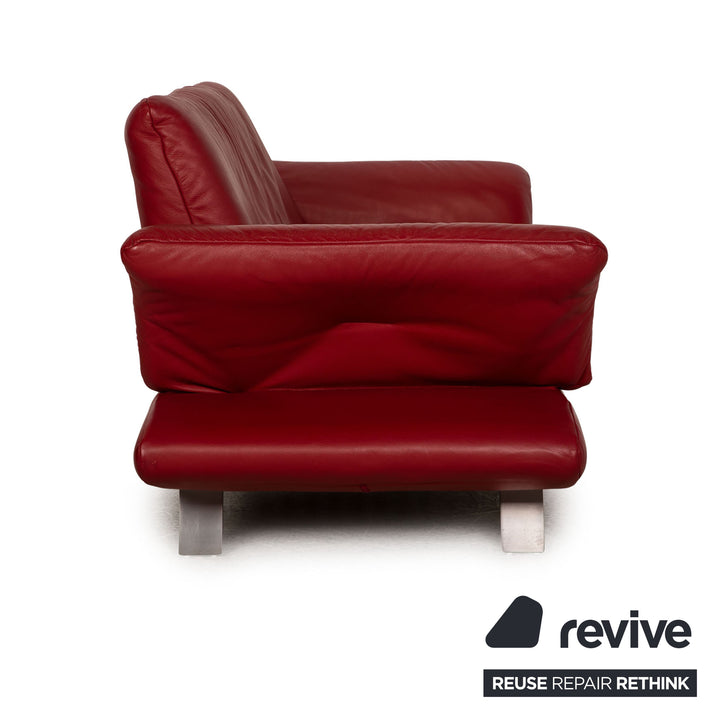 Koinor Rossini Leather Three Seater Red Sofa Couch