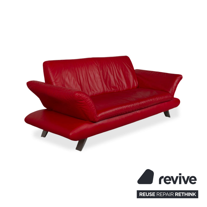 Koinor Rossini Leder Dreisitzer Rot Sofa Couch manuelle Funktion