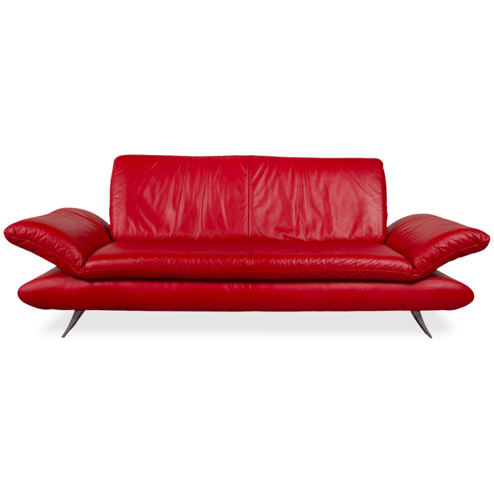 Koinor Rossini Leder Dreisitzer Rot Sofa Couch manuelle Funktion