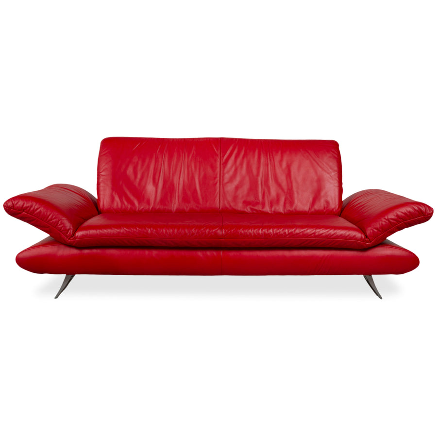 Koinor Rossini Leder Dreisitzer Rot Sofa Couch manuelle Funktion