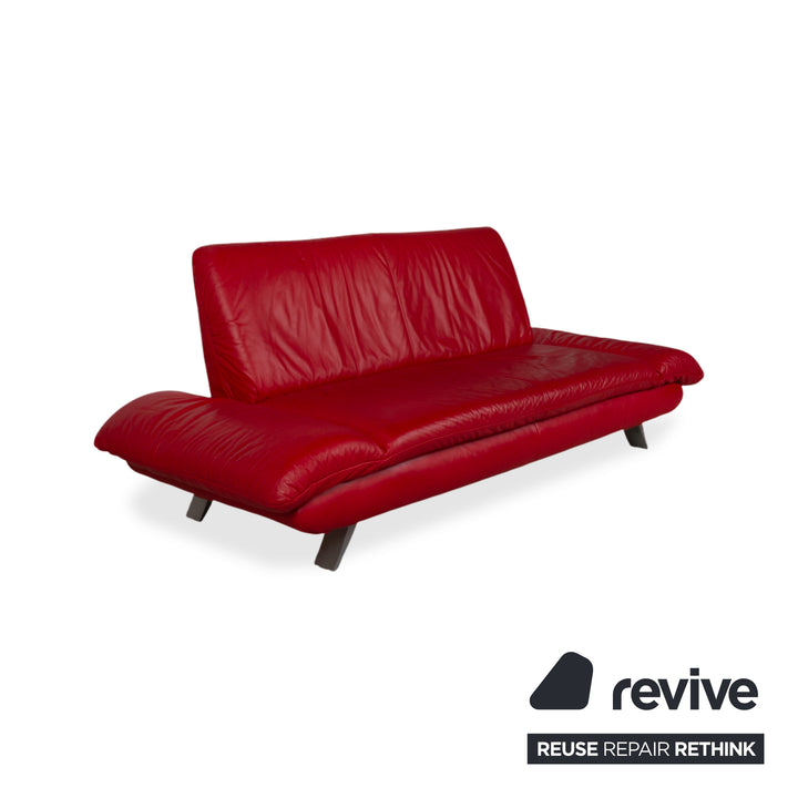 Koinor Rossini Leder Dreisitzer Rot Sofa Couch manuelle Funktion