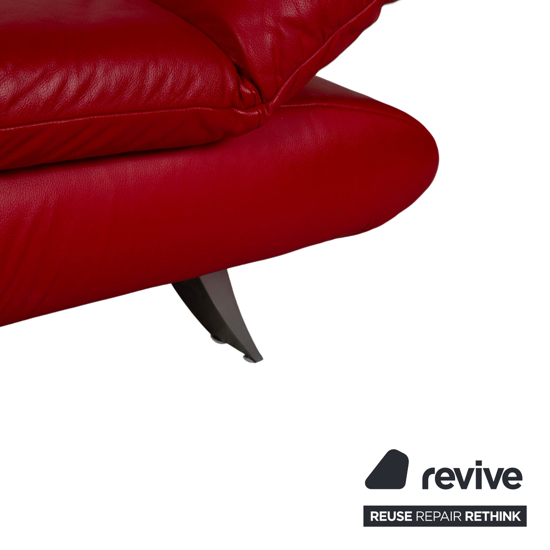 Koinor Rossini Leder Dreisitzer Rot Sofa Couch manuelle Funktion