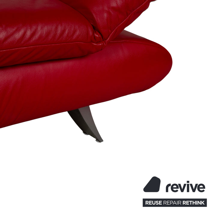 Koinor Rossini Leder Dreisitzer Rot Sofa Couch manuelle Funktion