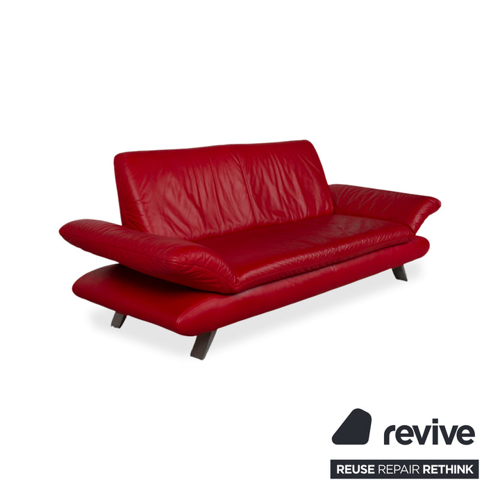 Koinor Rossini Leder Dreisitzer Rot Sofa Couch manuelle Funktion