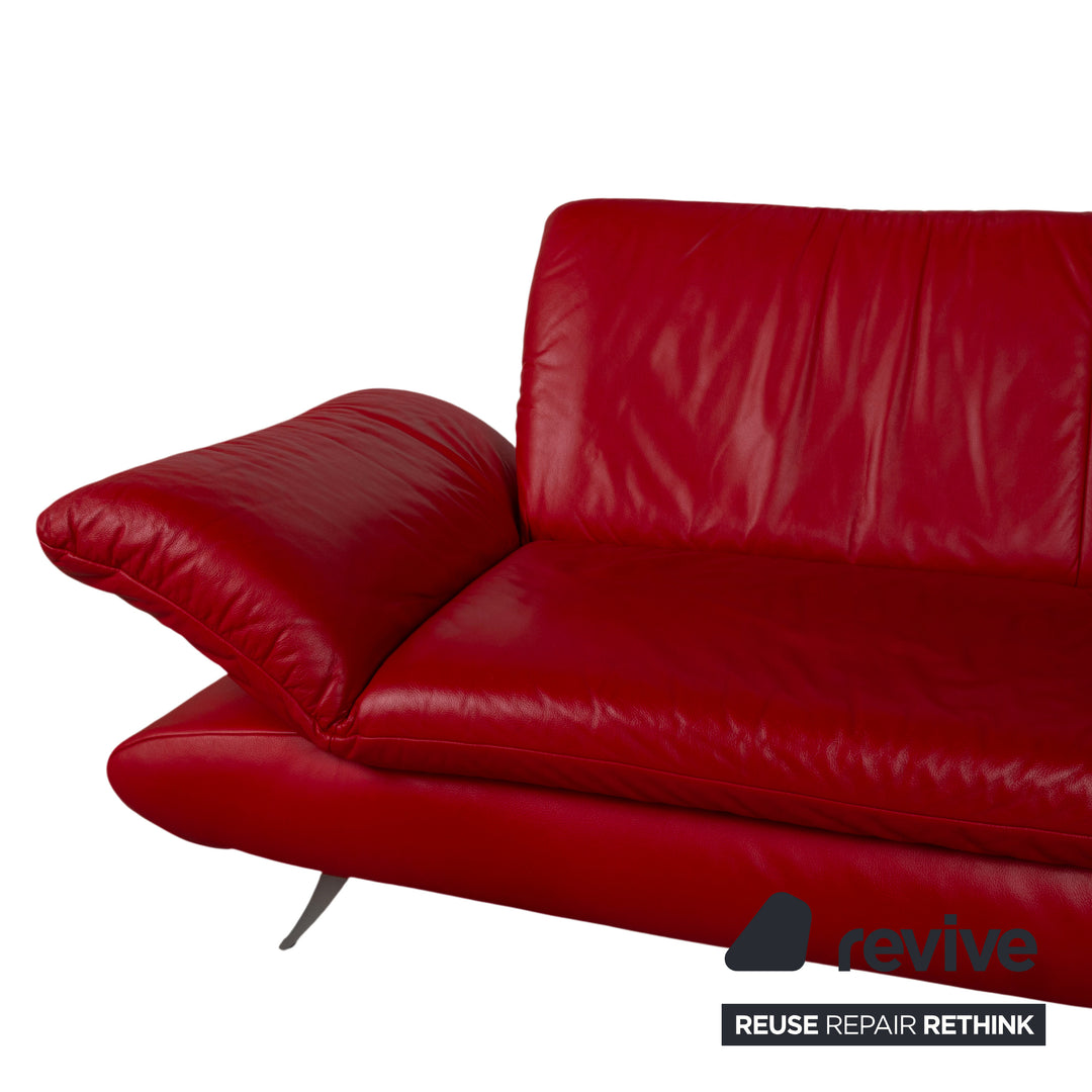 Koinor Rossini Leder Dreisitzer Rot Sofa Couch manuelle Funktion