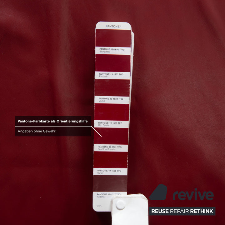 Koinor Rossini Leder Dreisitzer Rot Sofa Couch manuelle Funktion