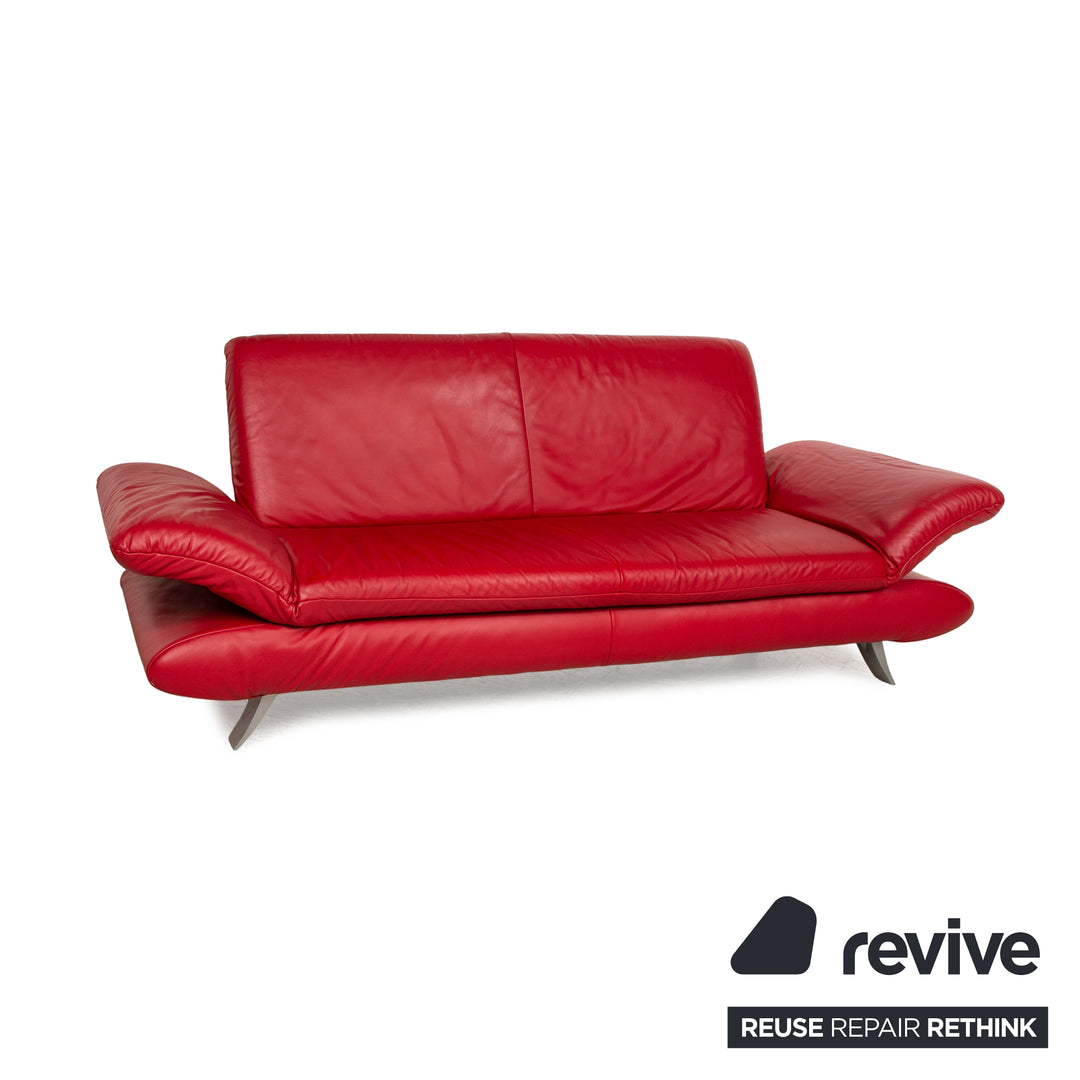 Koinor Rossini Leder Dreisitzer Rot Sofa Couch manuelle Funktion