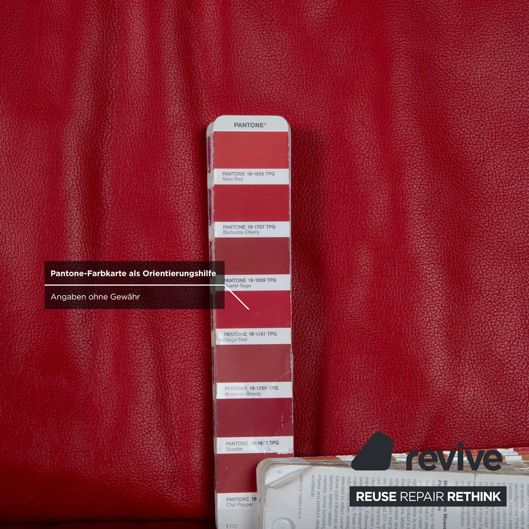 Koinor Rossini Leder Dreisitzer Rot Sofa Couch manuelle Funktion