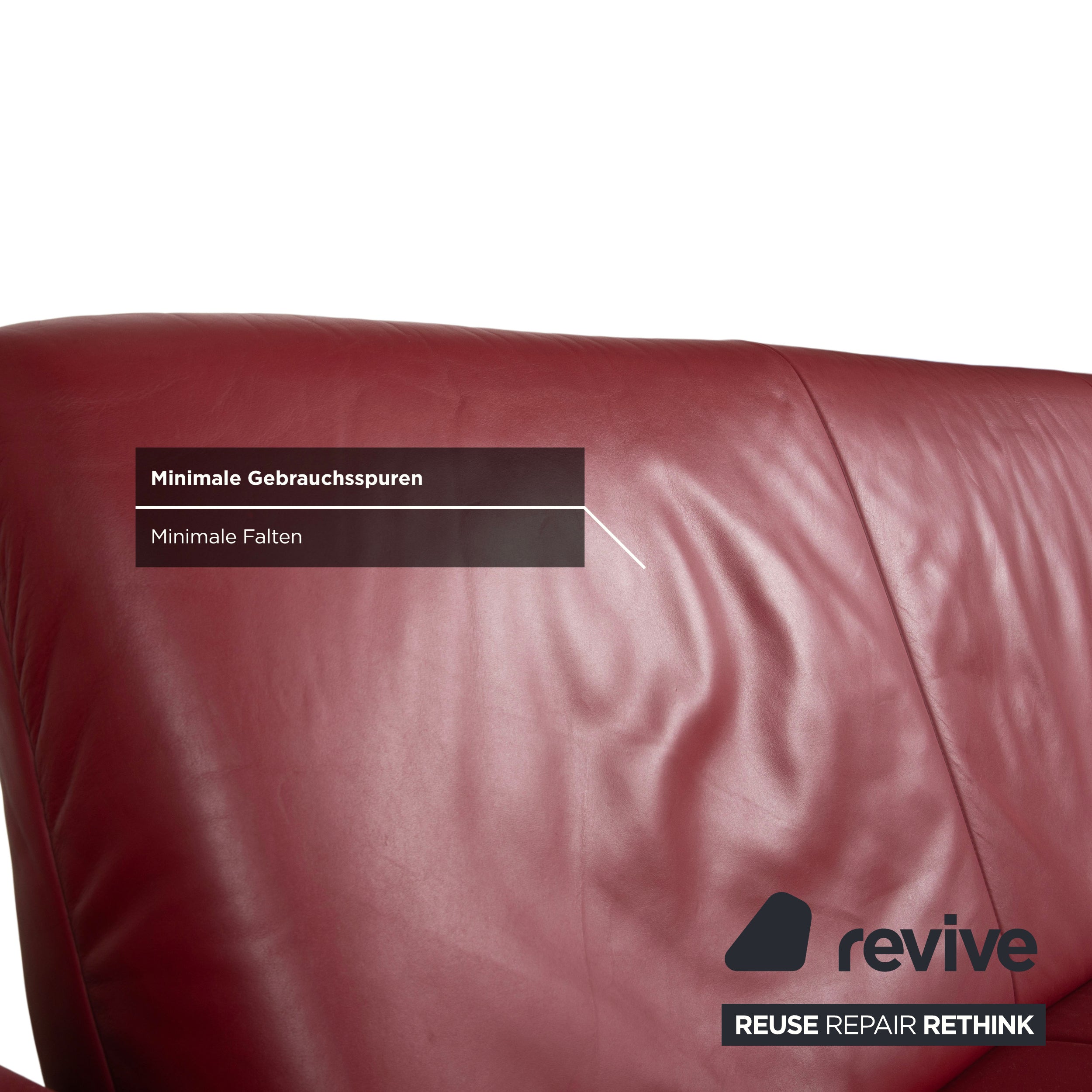 Koinor Rossini Leder Dreisitzer Rot Rubin Sofa Couch