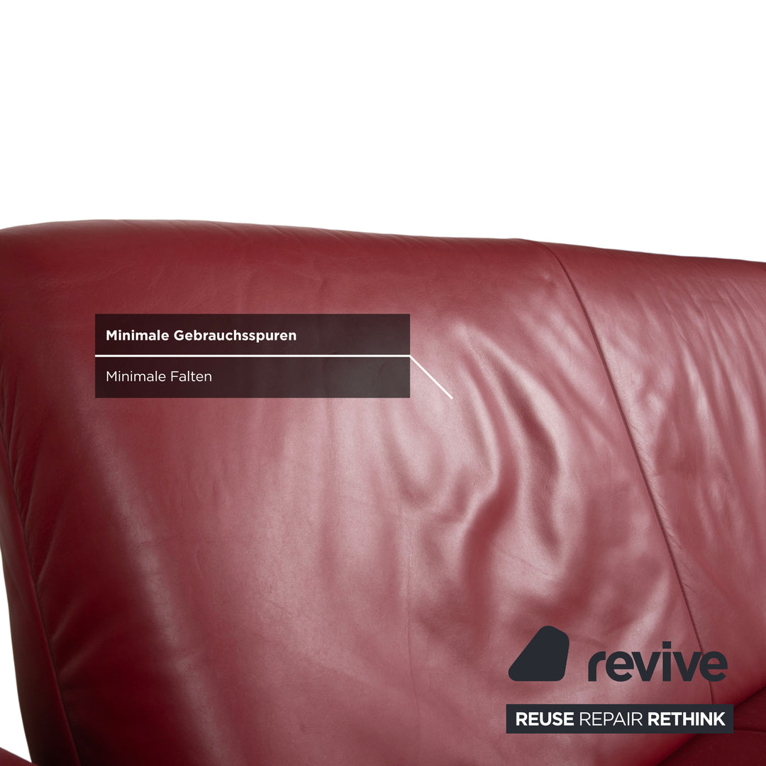 Koinor Rossini Leder Dreisitzer Rot Rubin Sofa Couch