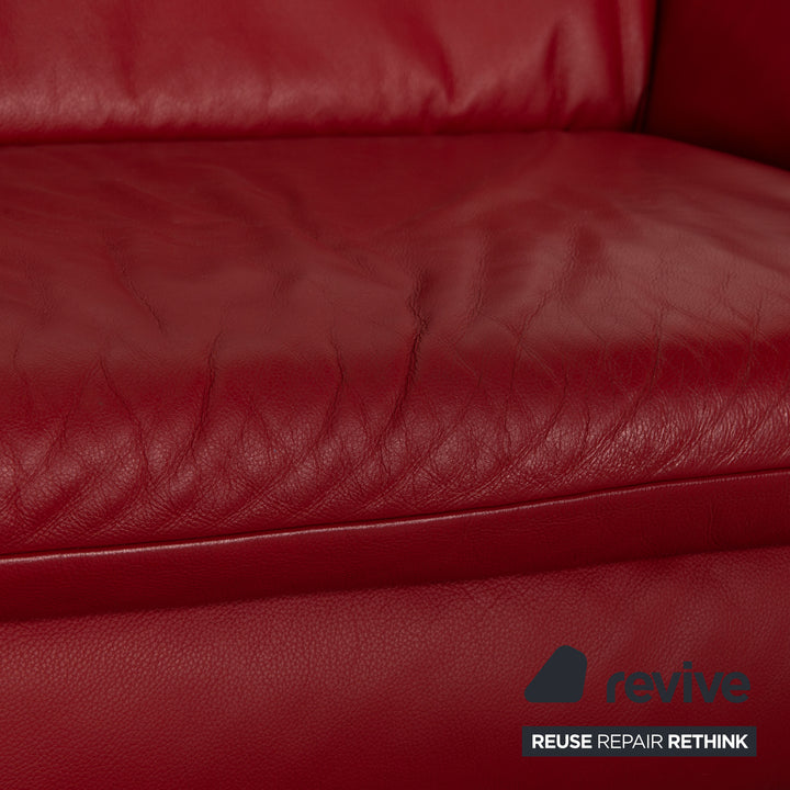 Koinor Rossini Leder Dreisitzer Rot Sofa Couch