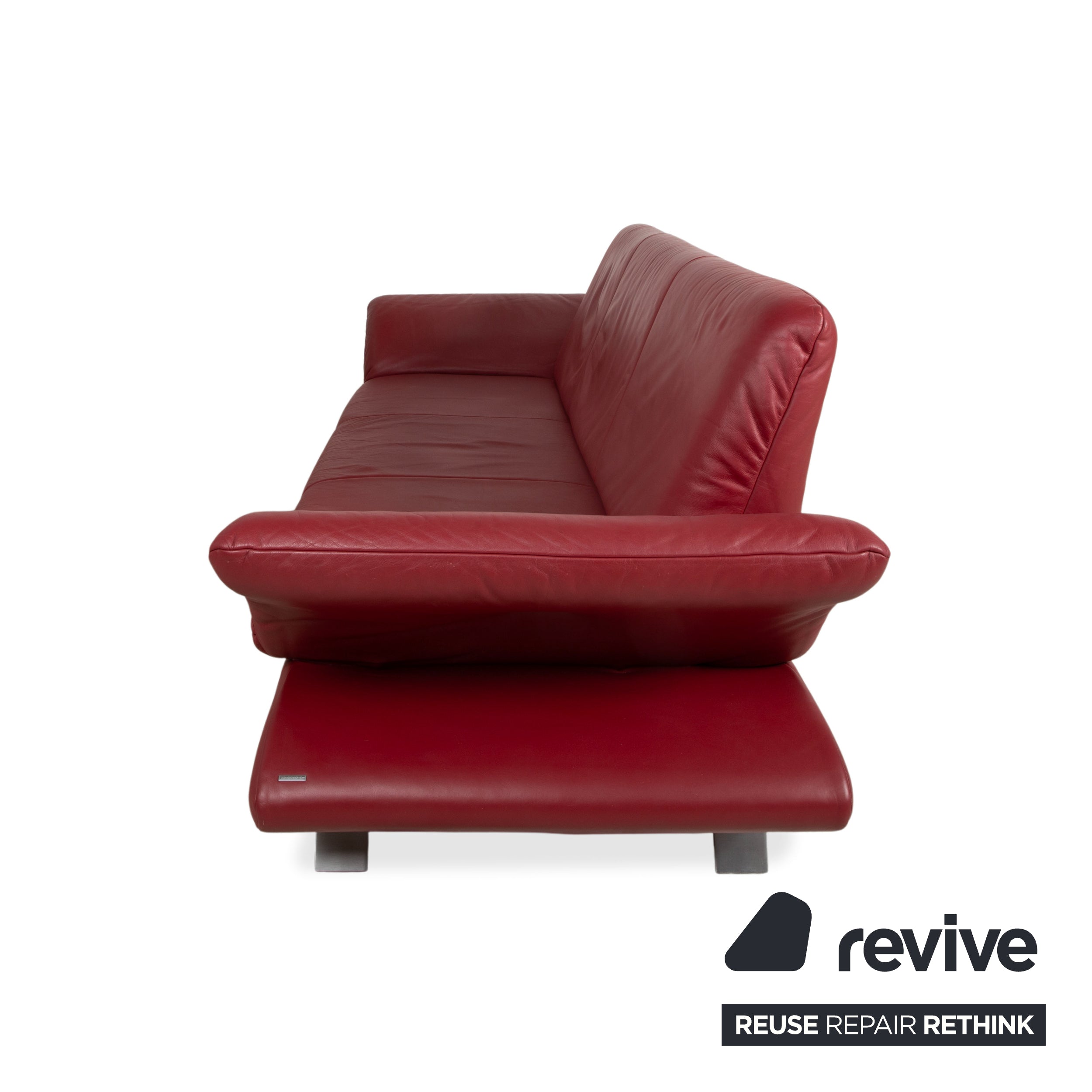 Koinor Rossini Leder Dreisitzer Rot Rubin Sofa Couch