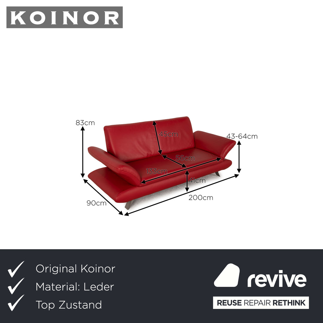 Koinor Rossini Canapé trois places en cuir rouge