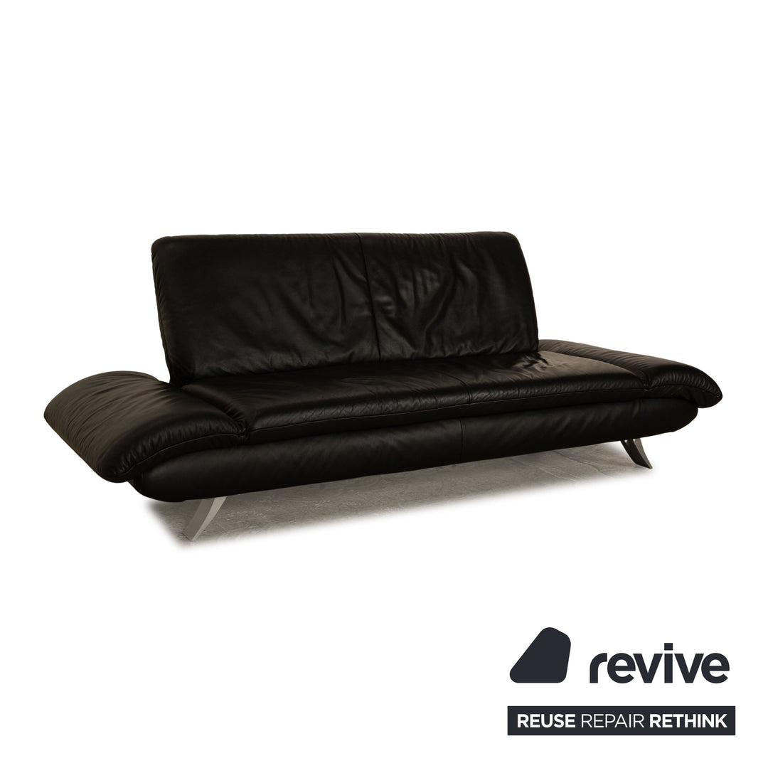 Koinor Rossini Leder Dreisitzer Schwarz manuelle Funktion Sofa Couch