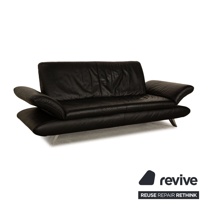 Koinor Rossini Leder Dreisitzer Schwarz manuelle Funktion Sofa Couch