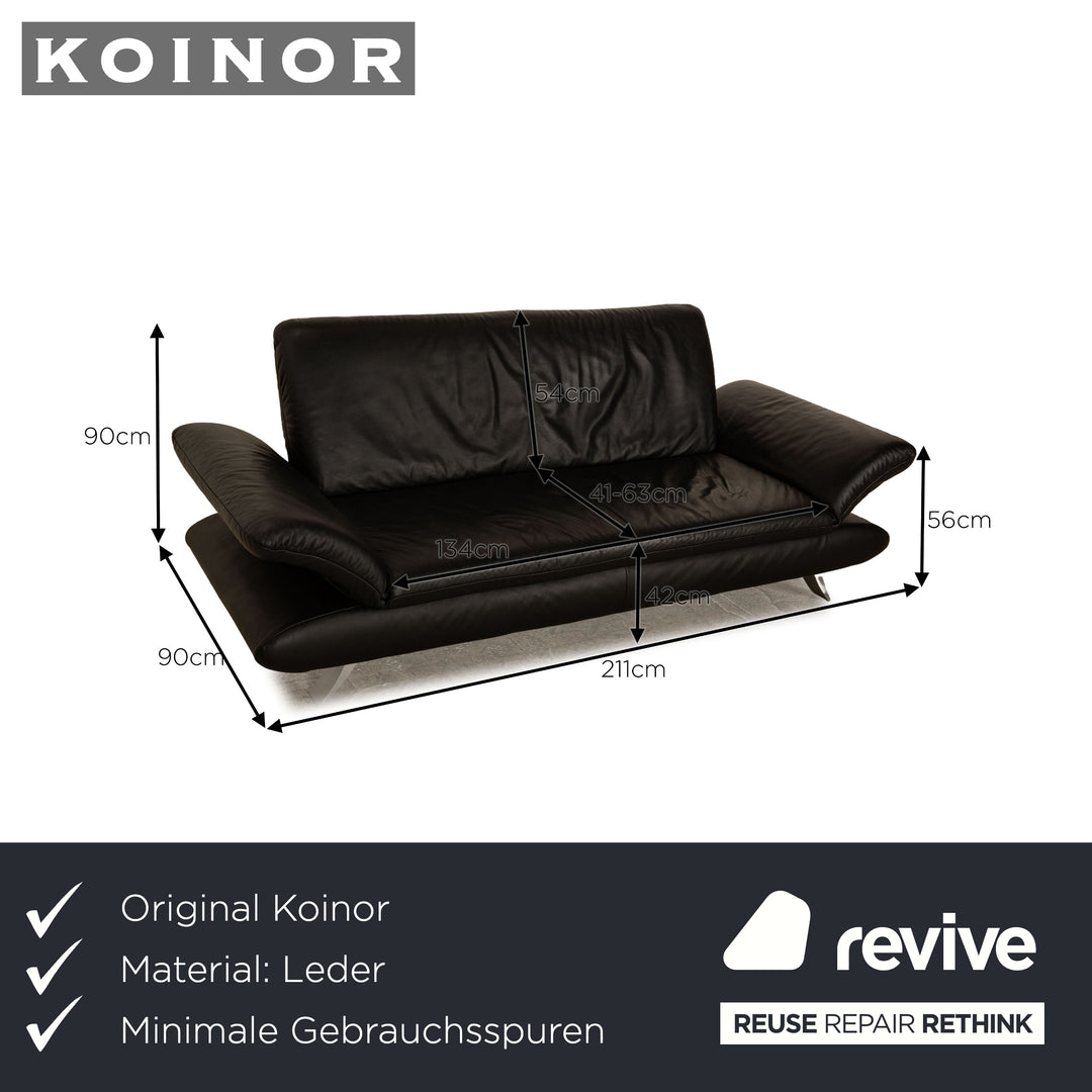 Koinor Rossini Leder Dreisitzer Schwarz manuelle Funktion Sofa Couch