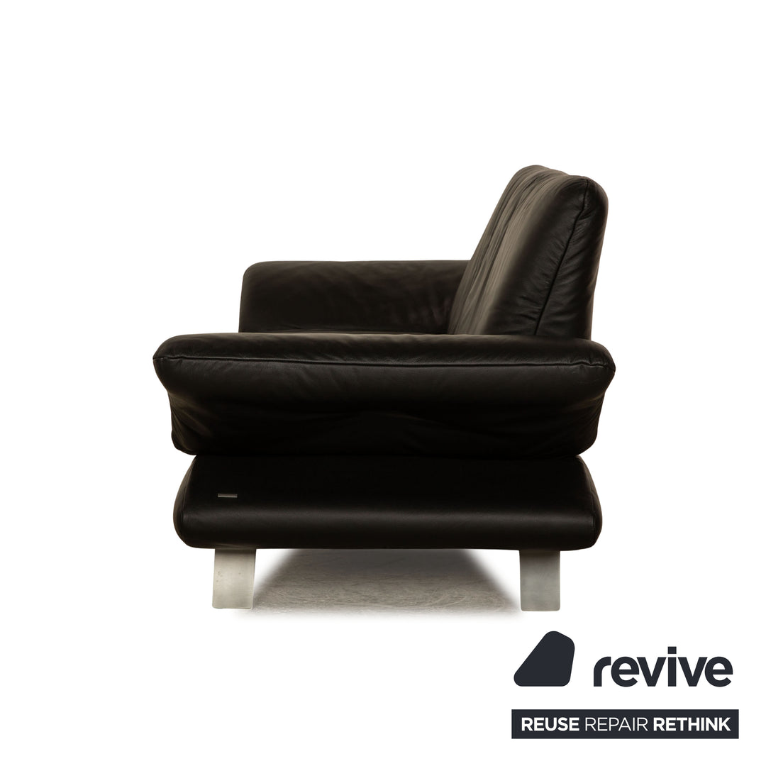 Koinor Rossini Leder Dreisitzer Schwarz manuelle Funktion Sofa Couch