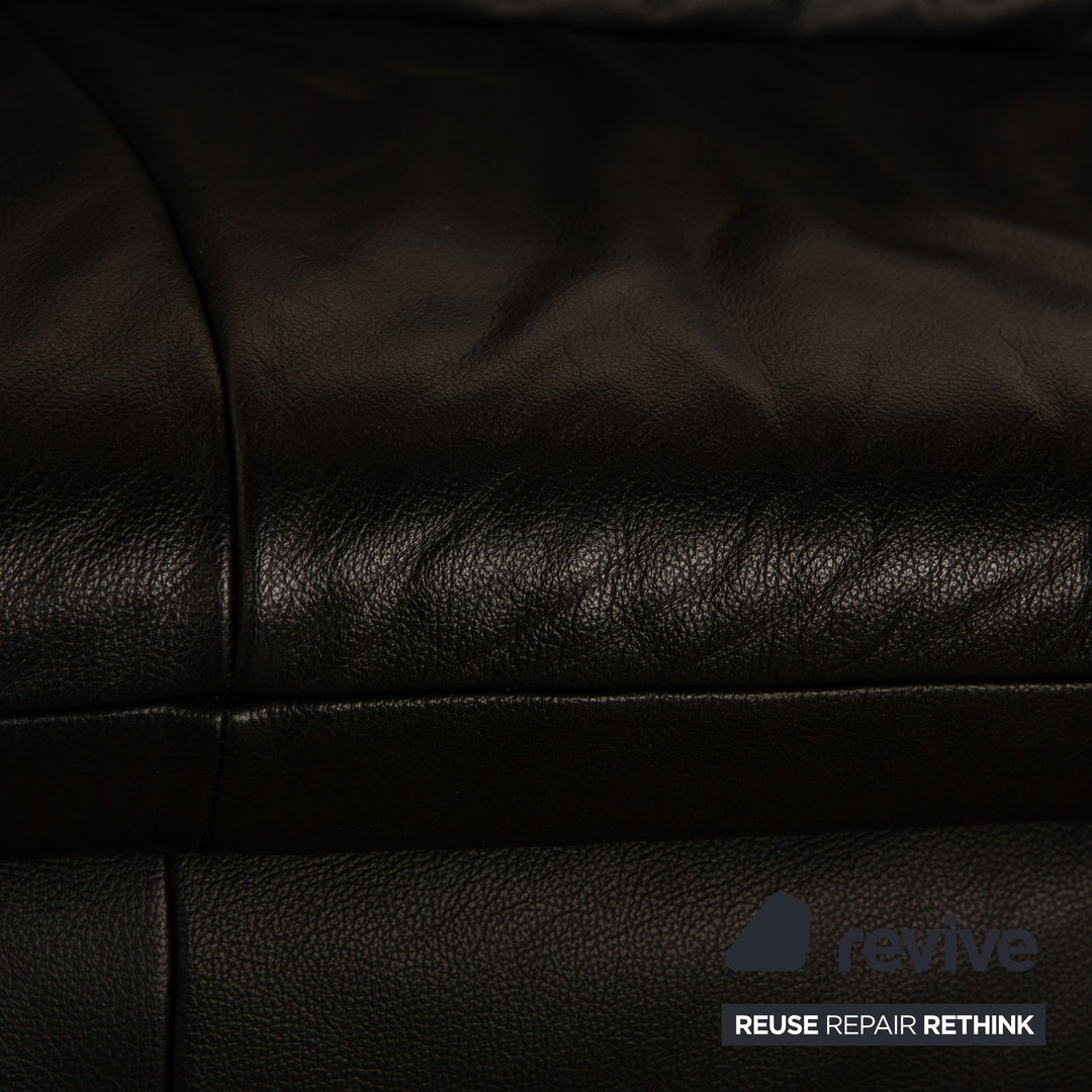 Koinor Rossini Leder Dreisitzer Schwarz manuelle Funktion Sofa Couch