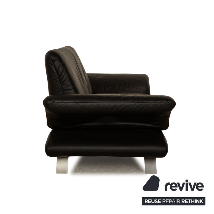 Koinor Rossini Leder Dreisitzer Schwarz manuelle Funktion Sofa Couch