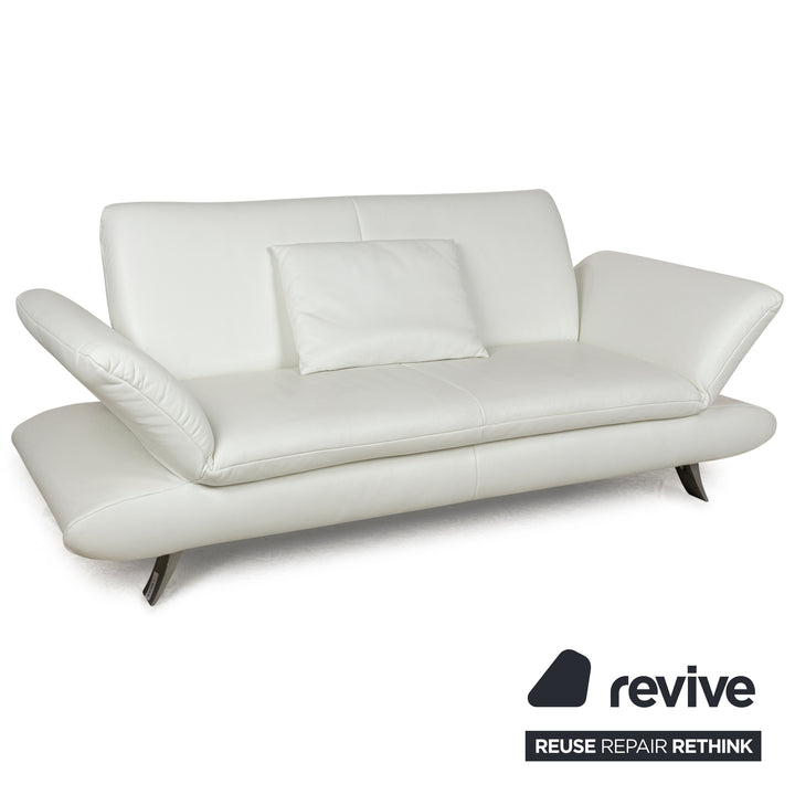 Koinor Rossini Leder Dreisitzer Weiß manuelle Funktion Sofa Couch