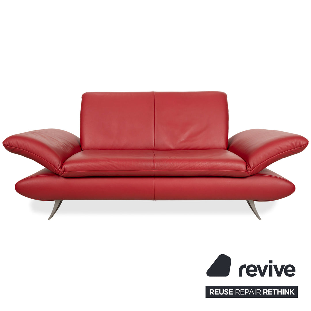 Koinor Rossini Leder Dreisitzer Zweisitzer Rot manuelle Funktion Sofa Couch