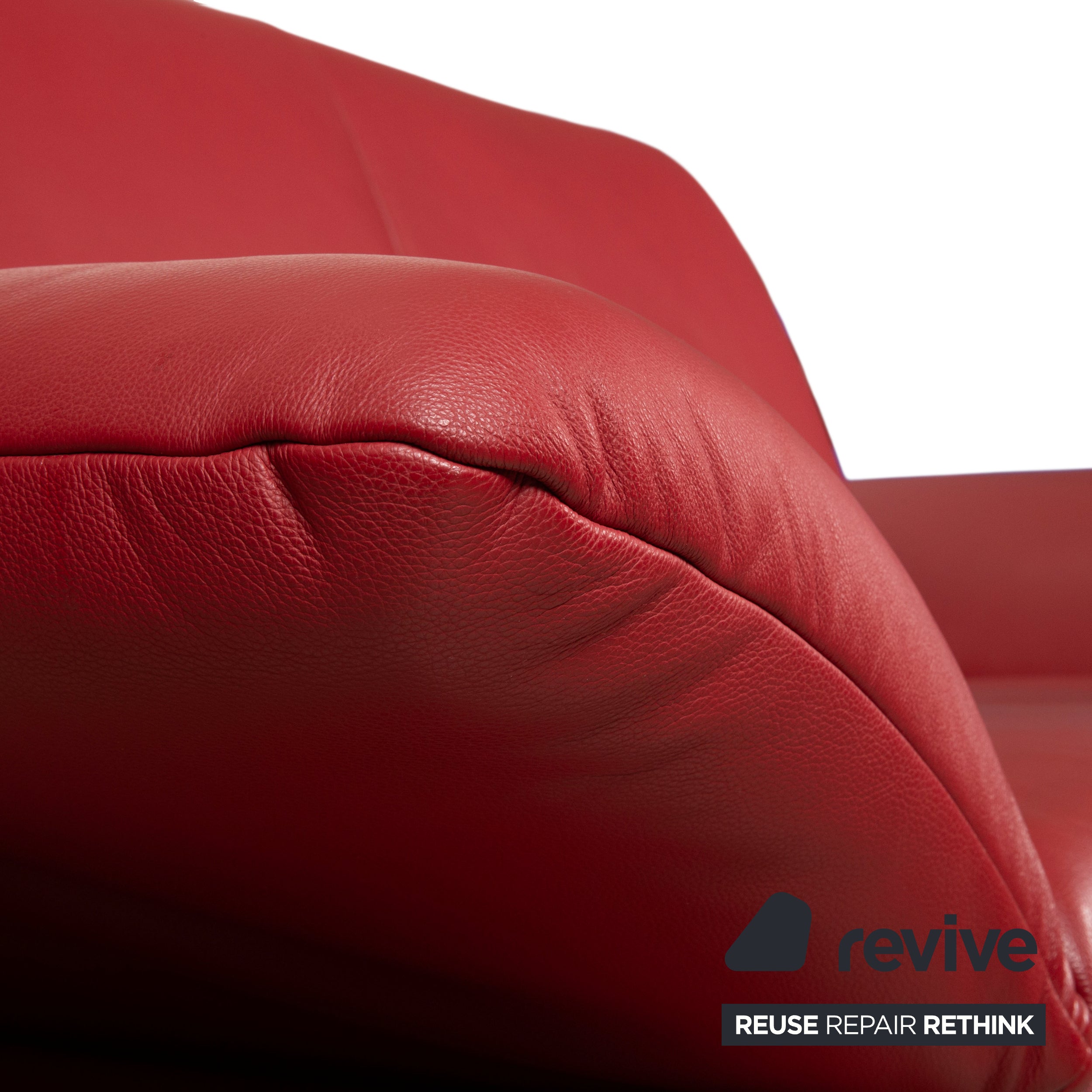 Koinor Rossini Leder Dreisitzer Zweisitzer Rot manuelle Funktion Sofa Couch
