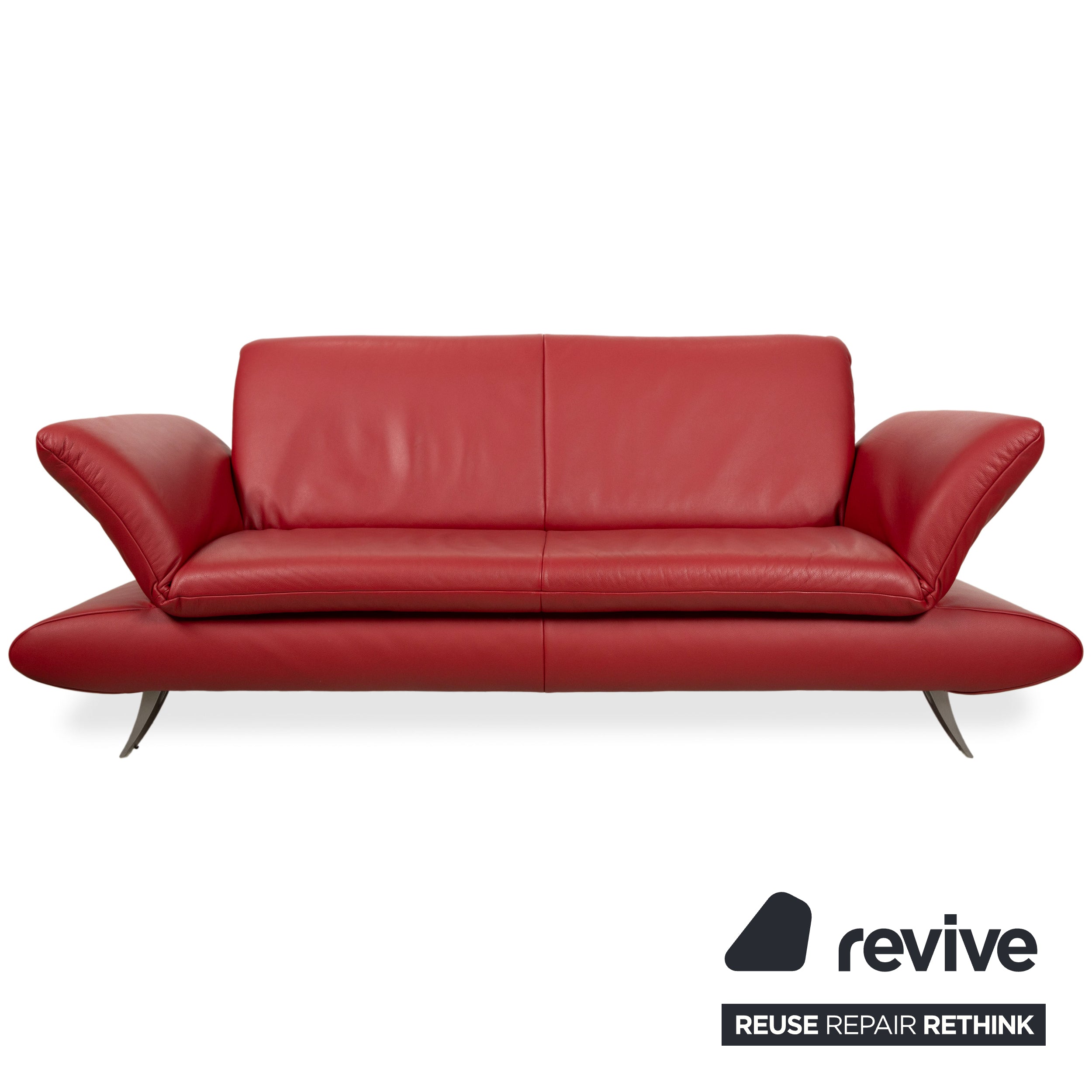 Koinor Rossini Leder Dreisitzer Zweisitzer Rot manuelle Funktion Sofa Couch