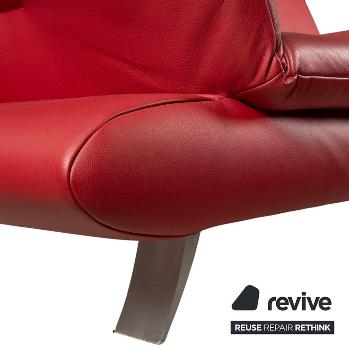 Koinor Rossini Leder Dreisitzer Zweisitzer Rot manuelle Funktion Sofa Couch