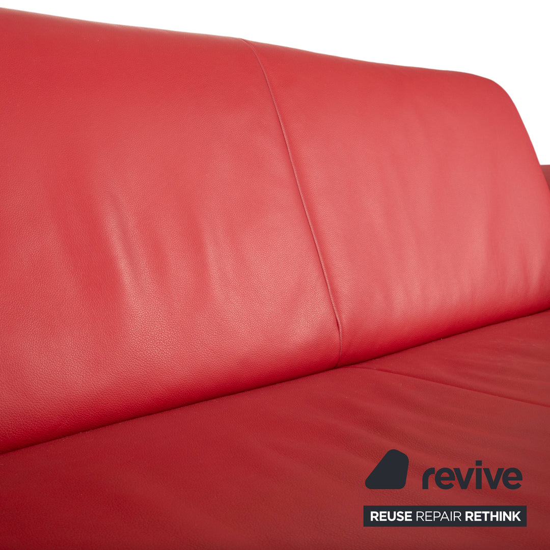 Koinor Rossini Leder Dreisitzer Zweisitzer Rot manuelle Funktion Sofa Couch