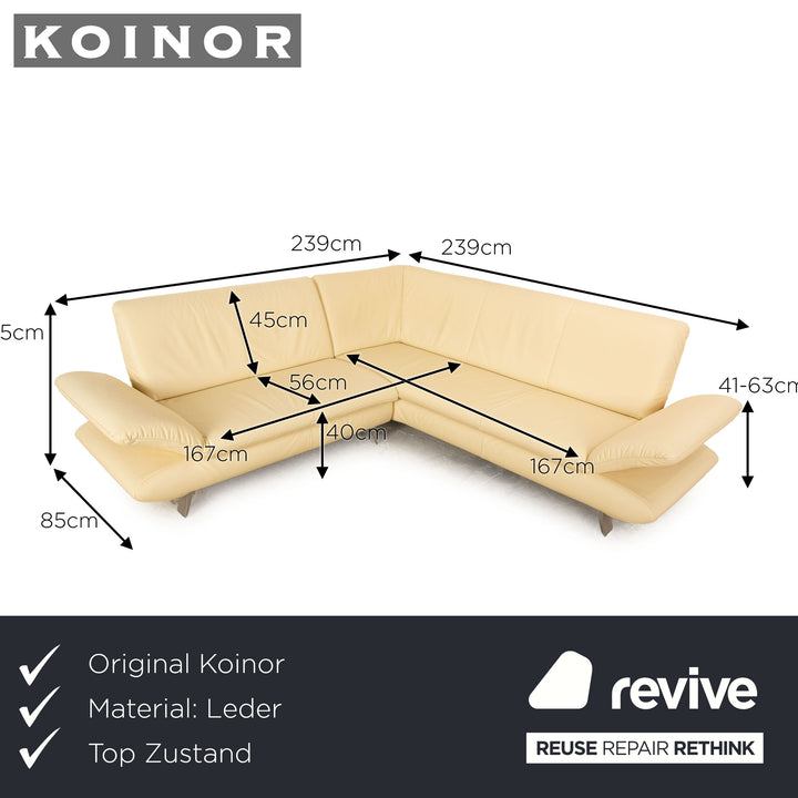 Koinor Rossini Leder Ecksofa Beige Sofa Couch manuelle Funktion