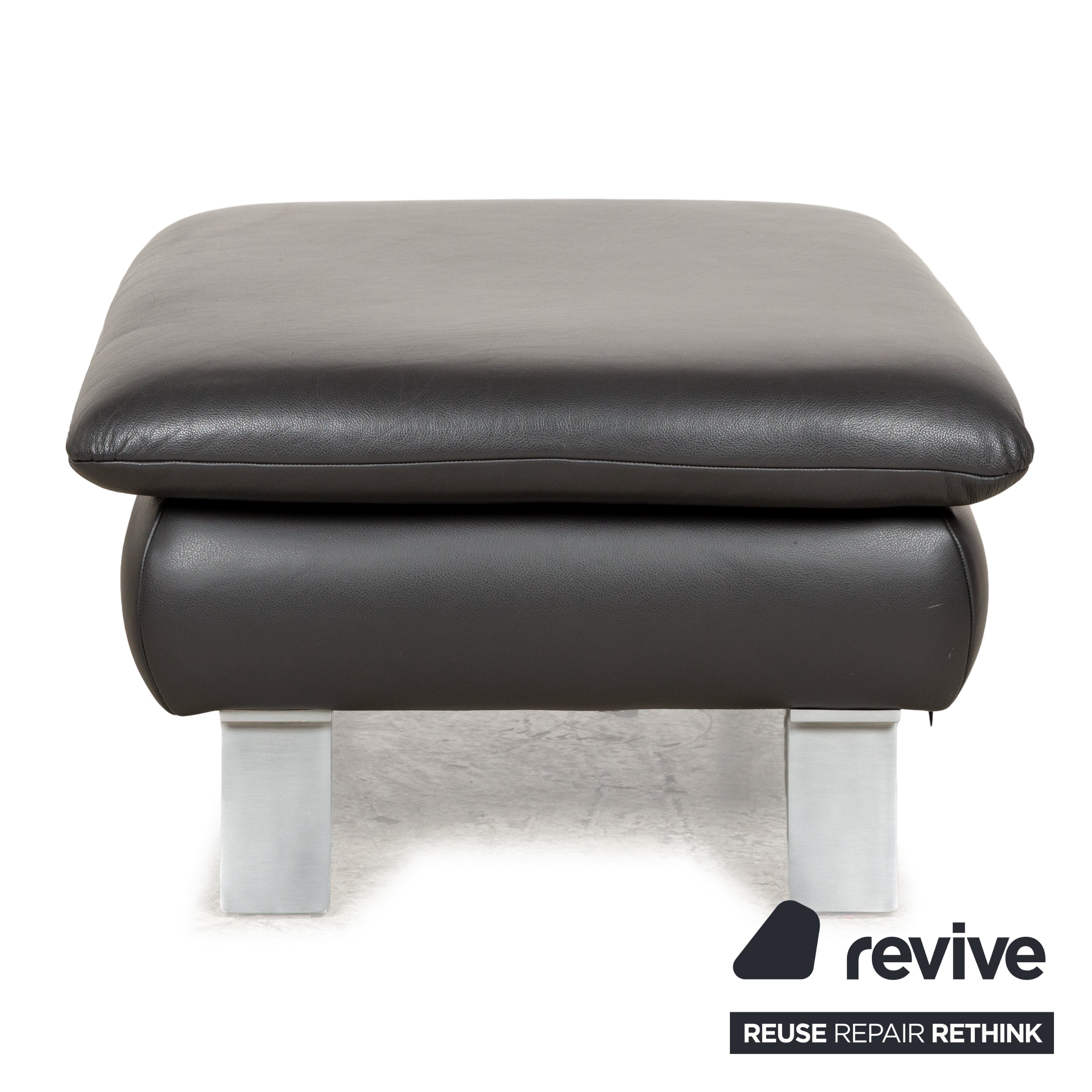 Koinor Rossini Leather Stool Anthracite Dark Grey