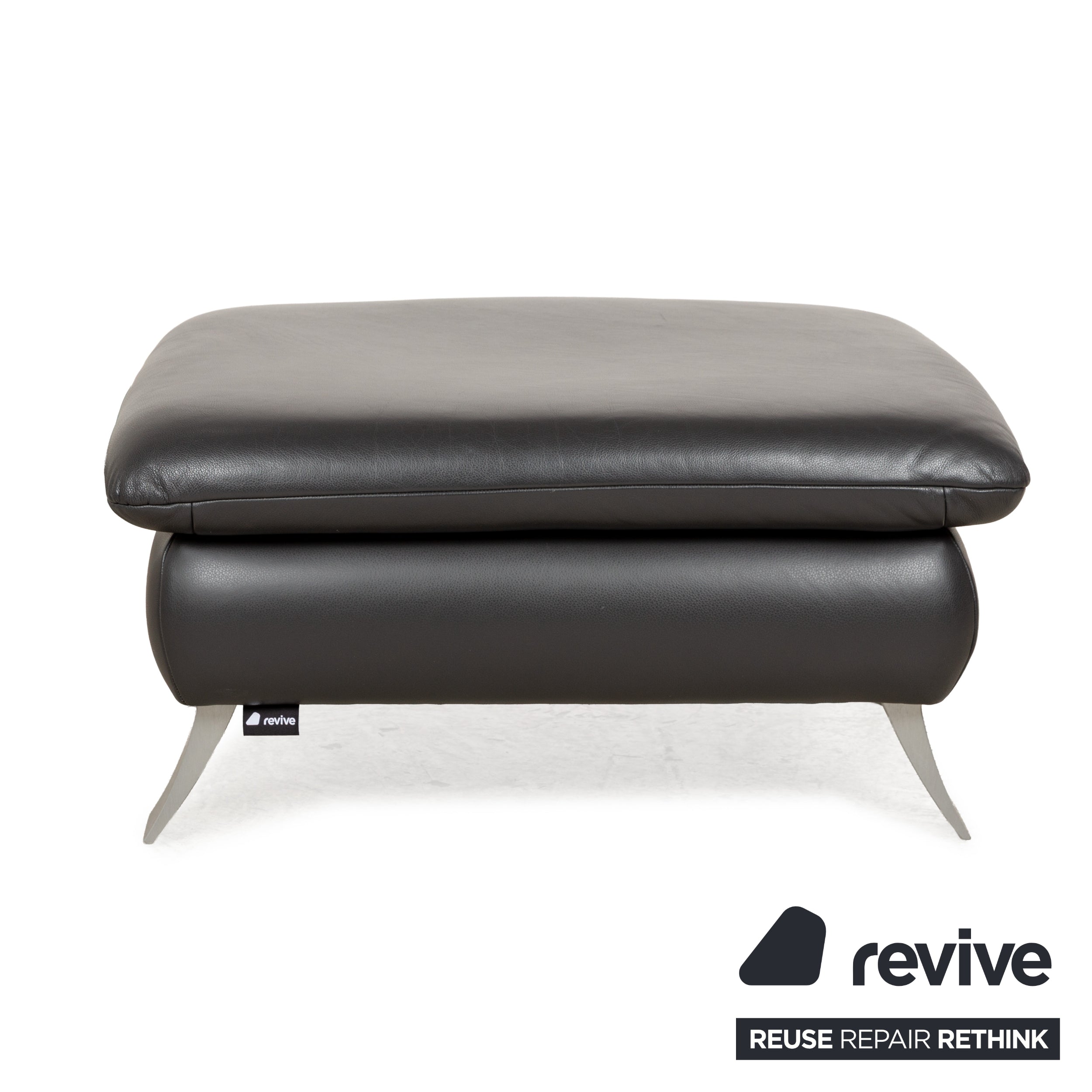 Koinor Rossini Leather Stool Anthracite Dark Grey