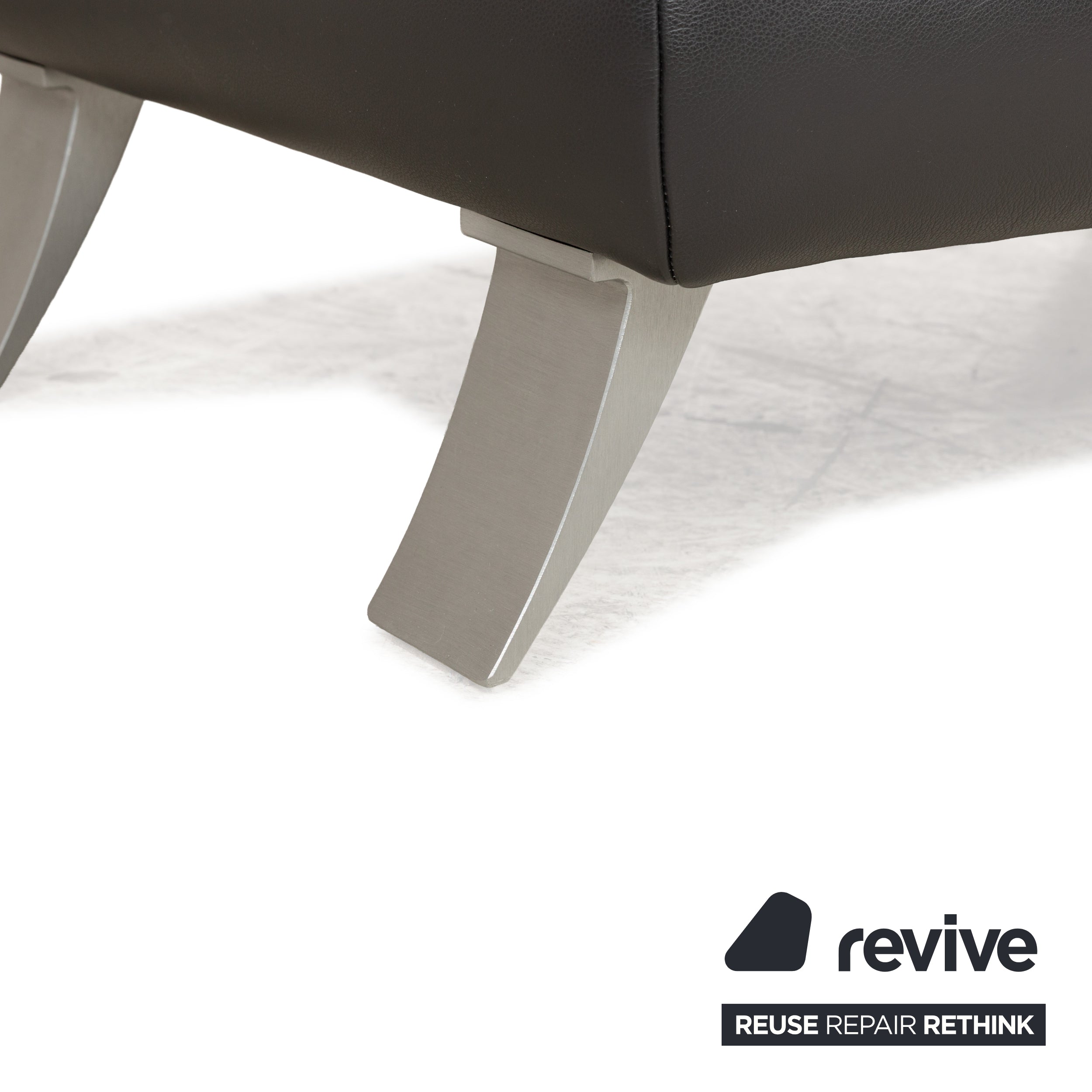 Koinor Rossini Leather Stool Anthracite Dark Grey