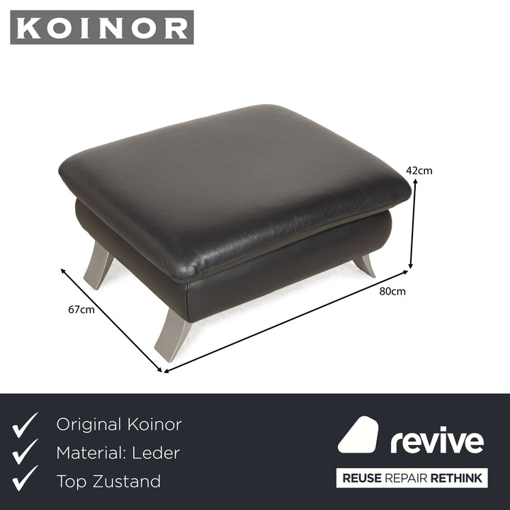 Koinor Rossini Leder Hocker Anthrazit Dunkelgrau