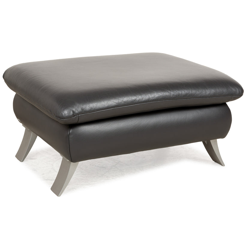 Koinor Rossini Leather Stool Anthracite Dark Grey