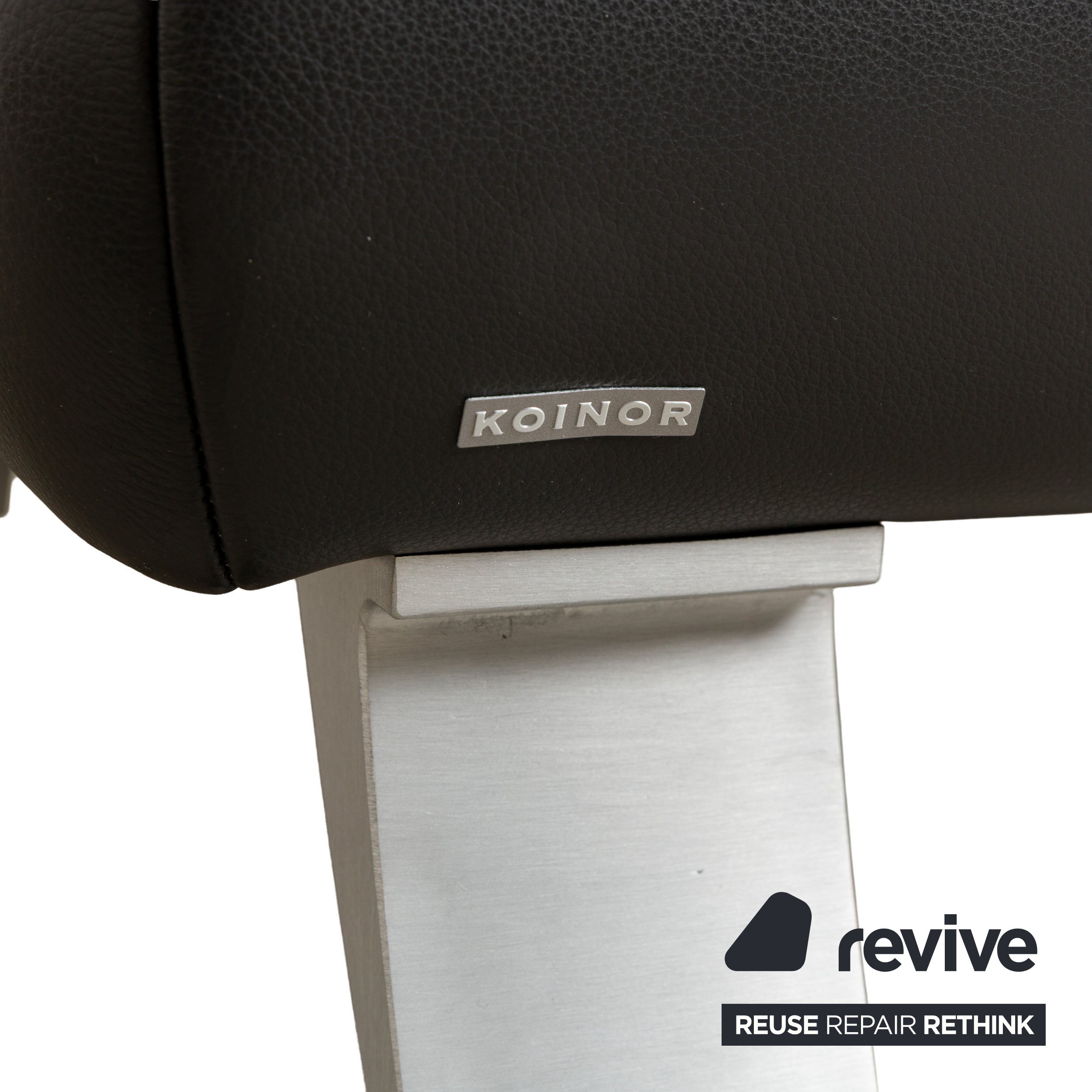Koinor Rossini Leather Stool Anthracite Dark Grey