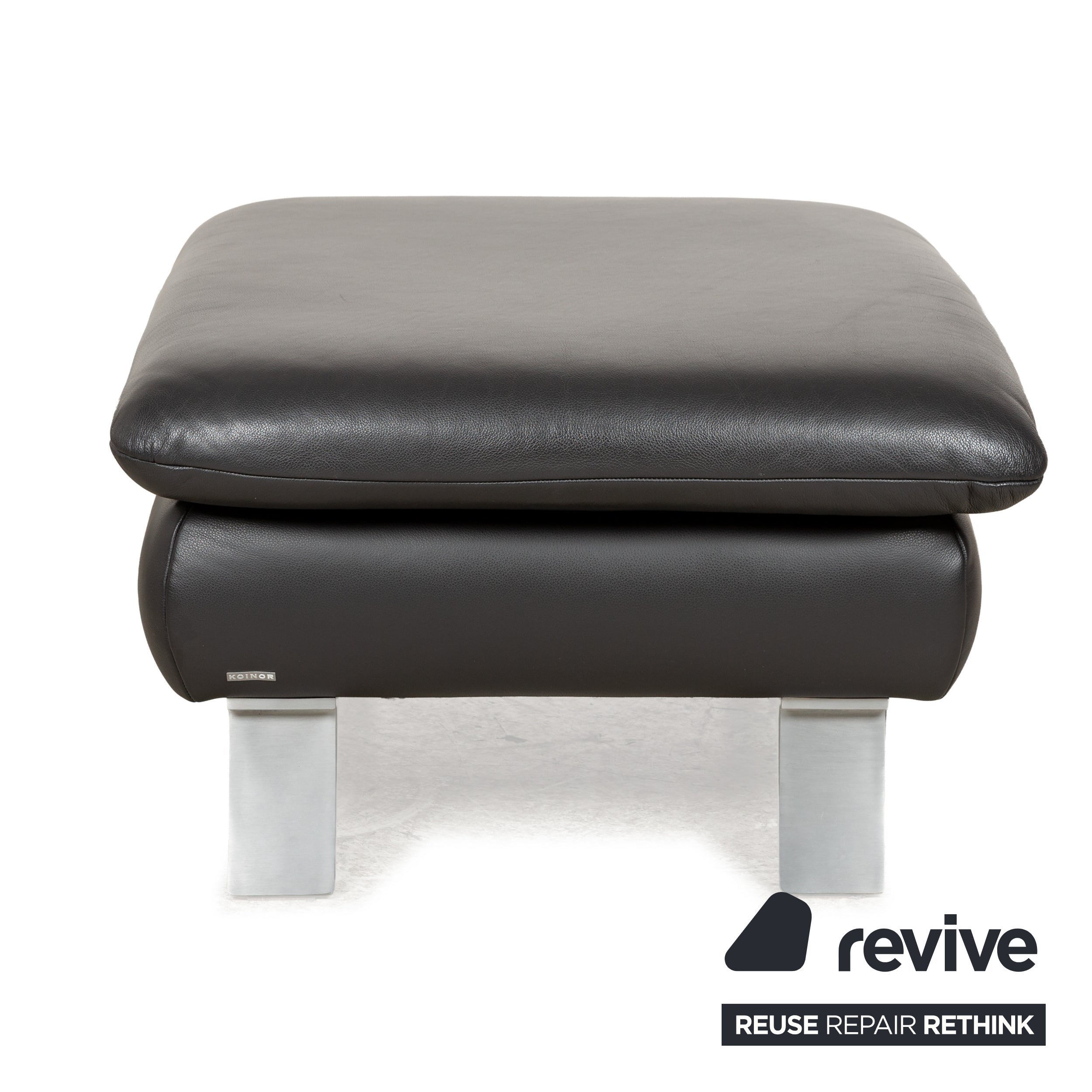 Koinor Rossini Leather Stool Anthracite Dark Grey